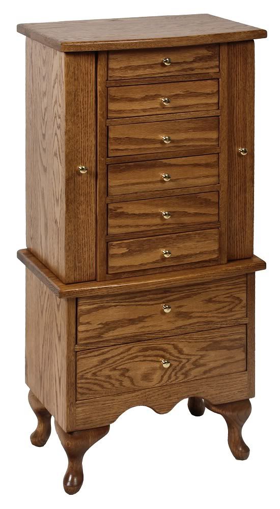 Amish Oak Jewelry Armoire Boxes Standing Wooden Medium eBay